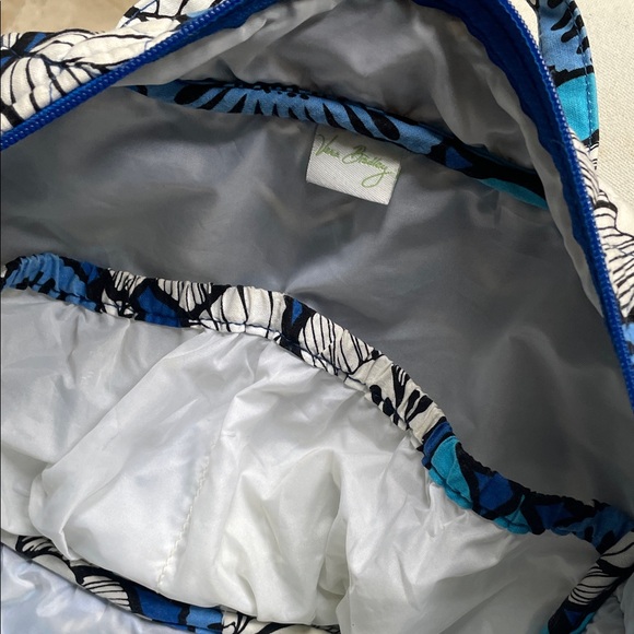 Vera Bradley Makeup Toiletries Travel Bag Blue Floral Hawaiian As Is - Picture 7 of 12